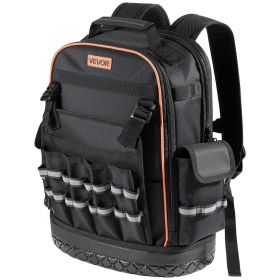 VEVOR Tool Backpack, 64 Pockets, Heavy-duty Tools Storage Organizer Work Bags with Laptop Compartment & Molded Base